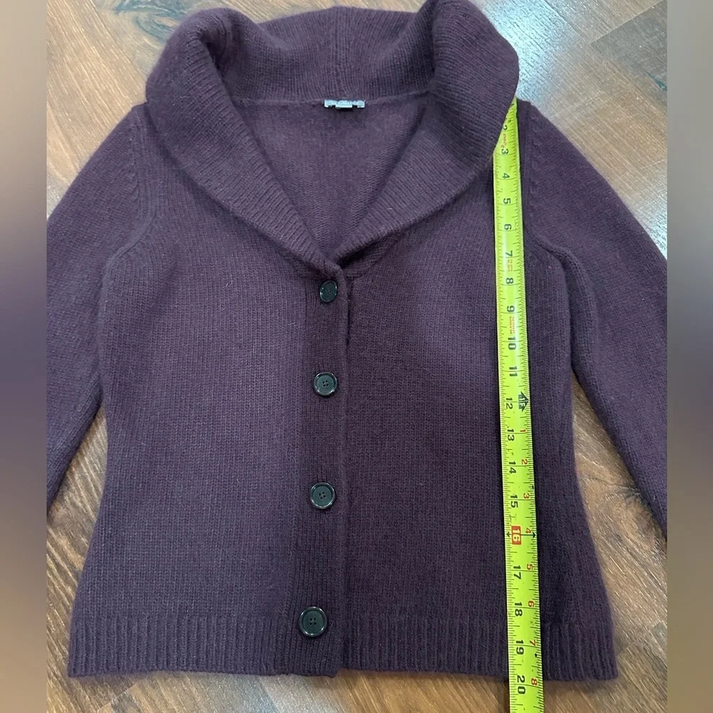 Ann Taylor Petites Rabbit Hair -Wool Blend Cowl Neck Cardigan Maroon petite M - Picture 4 of 8
